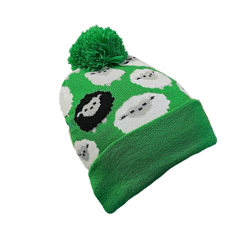 All Over Sheep Pattern Kids Hat Green